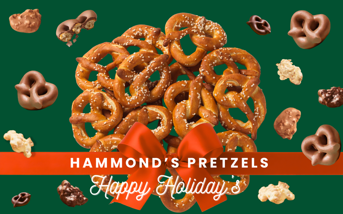 Send Hammond’s handmade sourdough pretzels for personal and corporate gifts. Ship decorative pretzel cans from our bakery to multiple locations.