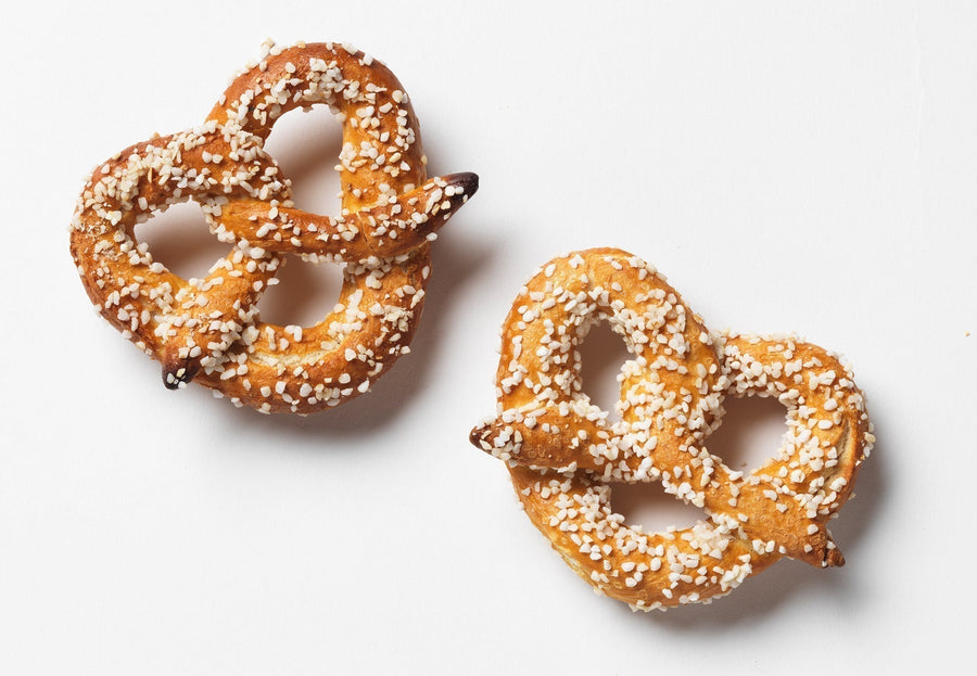Extra salty pretzels, handmade by Hammond’s, are the perfect salty snack for traditional sourdough pretzel lovers. 